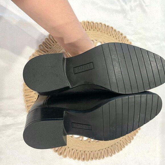 Reaction Kenneth Cole Black Ankle Pull On Leather Boots Size 6.5 - Picture 5 of 7